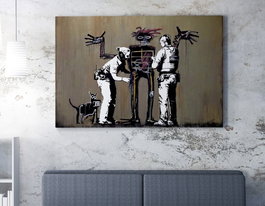 Wallity WY12 Banksy Lienzo Decorativo Enmarcado 50 x 70 cm